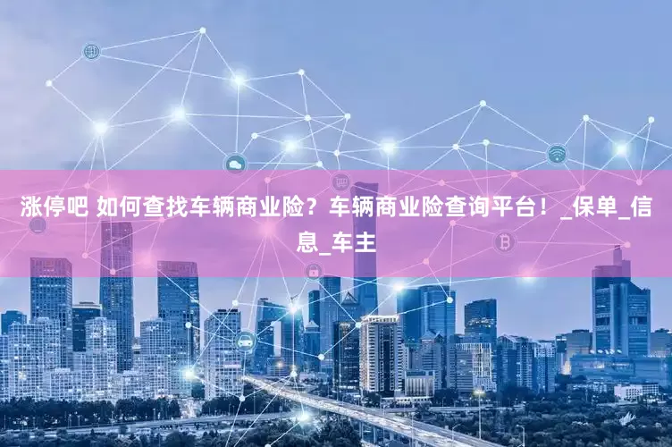 涨停吧 如何查找车辆商业险？车辆商业险查询平台！_保单_信息_车主