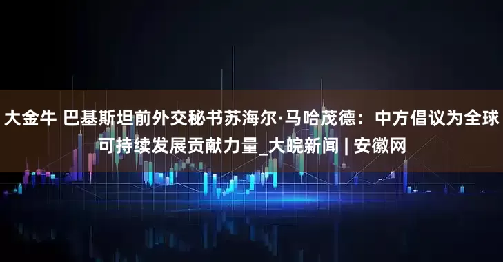 大金牛 巴基斯坦前外交秘书苏海尔·马哈茂德：中方倡议为全球可持续发展贡献力量_大皖新闻 | 安徽网