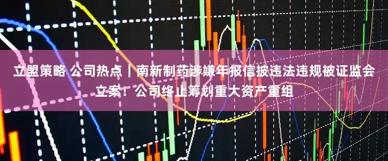 立盟策略 公司热点｜南新制药涉嫌年报信披违法违规被证监会立案！公司终止筹划重大资产重组